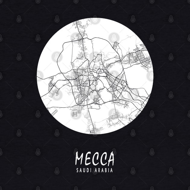 Mecca, Saudi Arabia City Map - Full Moon by deMAP Studio